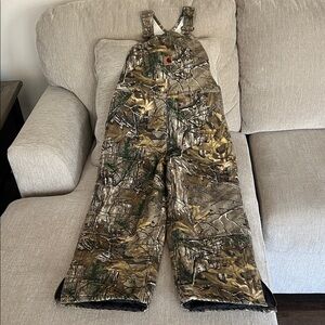 Carhartt Woodland Camo Kids( pre-teen) Insulated Overalls-purchased & never worn
